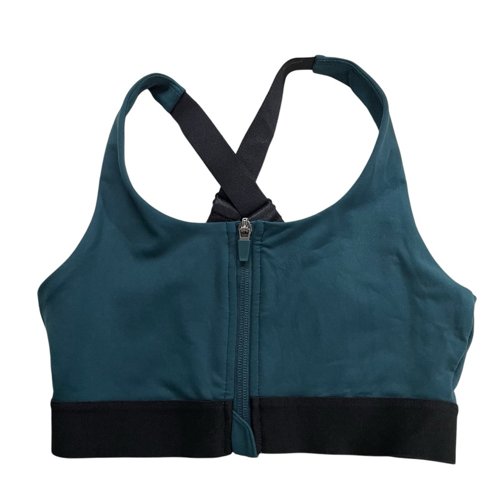 Senita Athletics | Green Zip Front Multi Way Strap High Impact Sports Bra